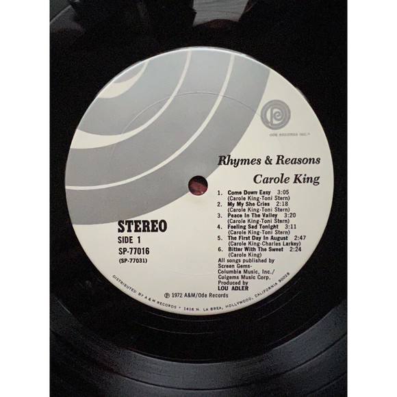 Carole King Tapestry / Rhymes & Reasons LP Ode Records VG+/VG - Picture 8 of 14